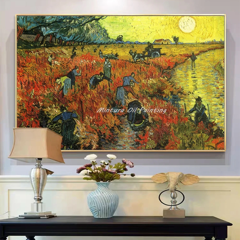 لوحة زيتية من مينتورا مرسومة يدويًا على قماش فان جوخ ، صورة فنية جدارية ، ملصق شهير الانطباع ، ديكور المنزل ، ديكور الغرفة
