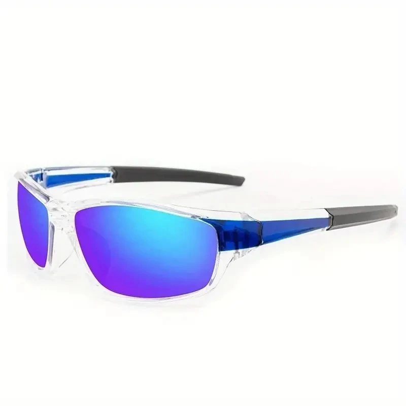 KAMMPT Wrap Round Polarized Sun Glasses New Futuristic Outdoor Sports Shades for Men Trendy Mirror Driving Sunglasses