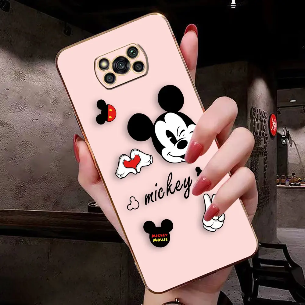 Cover Smooth E-TPU Phone Case For Xiaomi POCO F1 F2 F3 F4 F5 M2 M3 M4 M5 GT NFC C40 PRO 4G 5G Case Cute M-Mickey M-Minnie Mouse