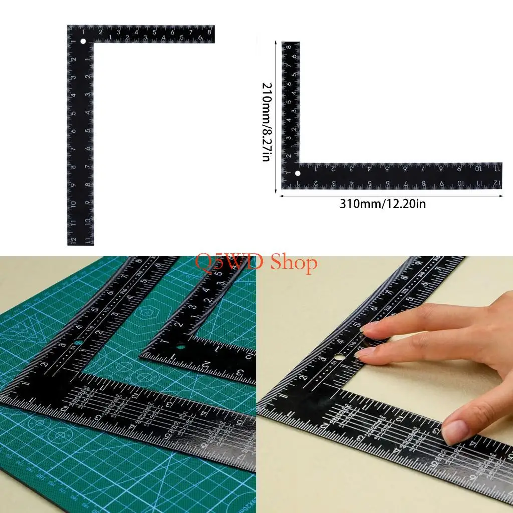 Q5WD Multifunctional Black Steel Ruler Measuring Tool Set Suitable For Accurate Angles Level Measurements In Various Scenario