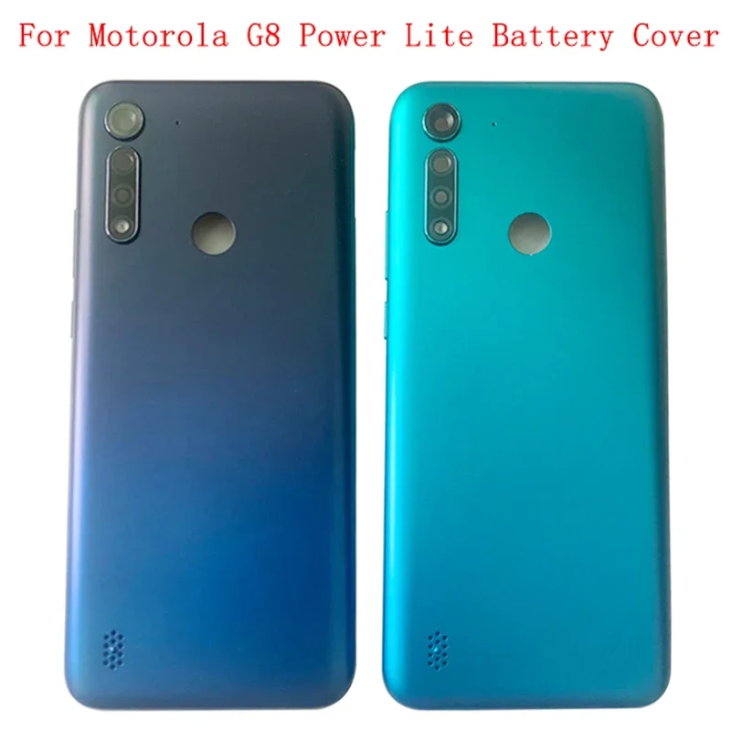 

Задняя крышка батарейного отсека, корпус для Motorola Moto G8 Power Lite, задняя крышка с рамкой для камеры, запасные части