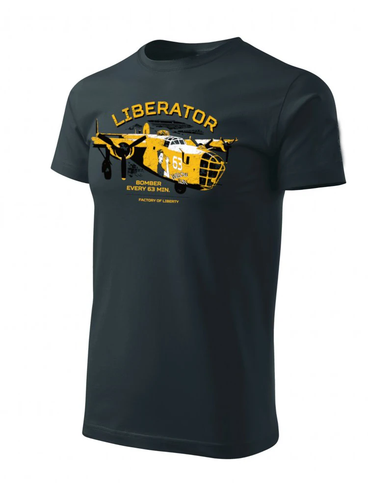 Willow Run B-24 Liberator Heavy Bomber Aviation Theme T-Shirt 100% Cotton O-Neck Short Sleeve Casual Mens T-shirt Size S-3XLXL