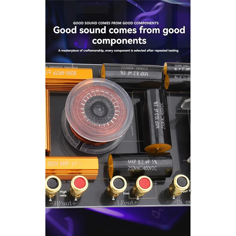 AA08-Stage Home Theater Audio Crossover 2 Way 1100W Speaker Frequency Divider 1600Hz Hi-Fi High-Low Crossover Board