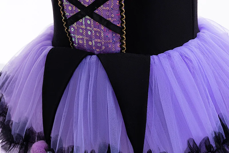 فستان فتاة من عمر 2-6 سنوات مع عصابة رأس رومبير بذلة لطيفة زي الأميرة للأطفال الرضع فساتين أرجوانية لحفلات المهرجانات 2-7 سنوات