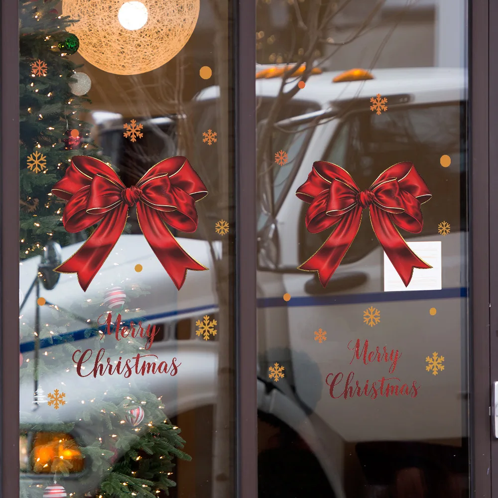Merry Christmas Window Stickers Wall Sticker Xmas Decals Christmas Decorations For Home Shopping Mall Store Office Window