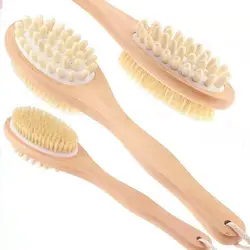 Bristle Body Bath Brush Back Scrubber Long Natural Wooden Handle Shower