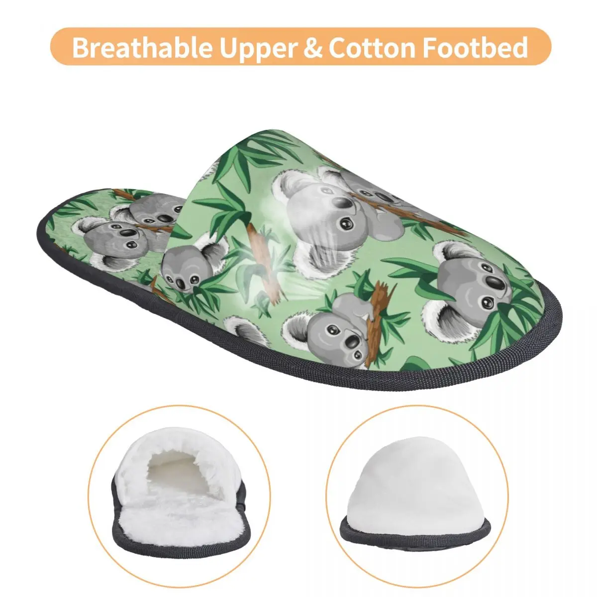 Custom Cute Australia Bear Baby Koala Soft Memory Foam House Slippers Women Comfy Warm Anti-Skid Slipper