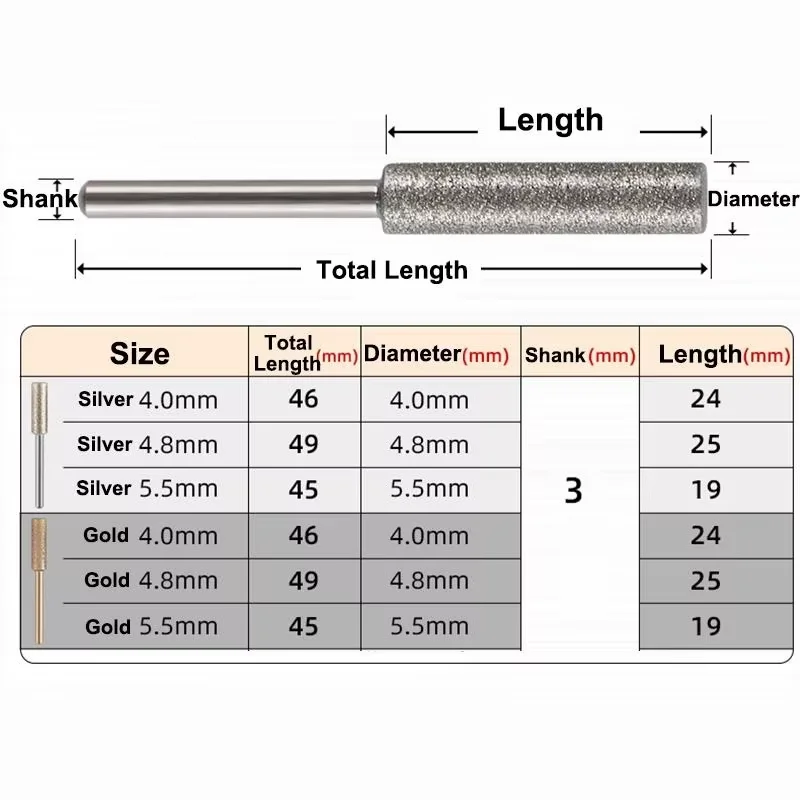 9Pcs Diamond Chainsaw Sharpener High Hardness Emery Chainsaw Blade Sharpener Bits For Dremel Grinding Tool