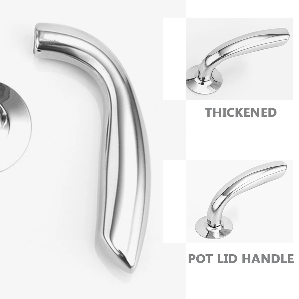 

4pcs Pot Lid Handle Stainless Steel Universal Replacement Cookware Grip Thickened For Saucepan Lifting Kitchen Use