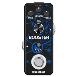 VSN Booster Guitar Effect Pedal,True Gain Booster,Micro Clean Boost Pedal for Electric Guitar Pure Clean Mini Booster Pedals