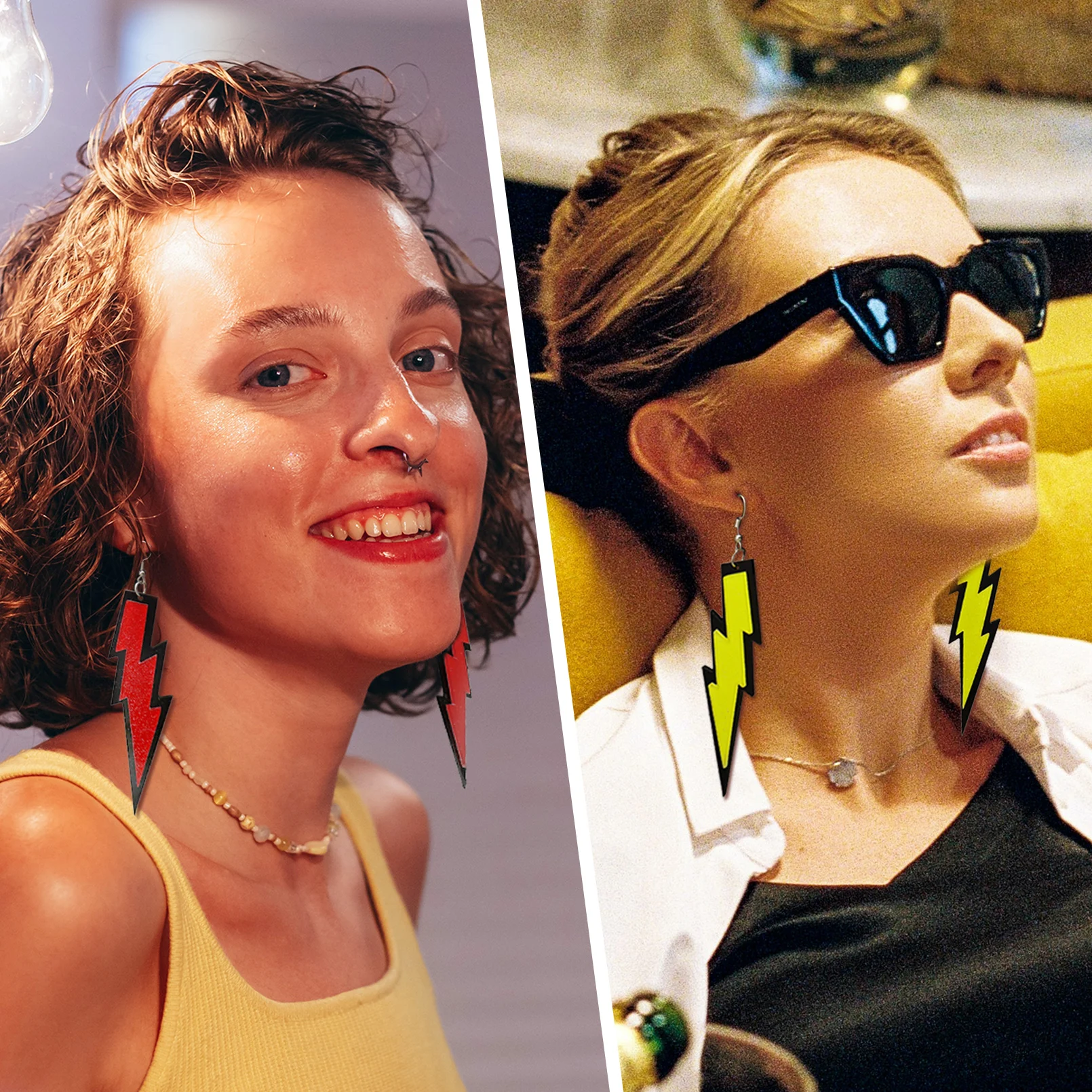 80s 90s Neon Earrings for Women Retro Pendant Acrylic Drop Dangle Ear Jewelry Outfit Glow Party Accessories Valentine\'s Day gift