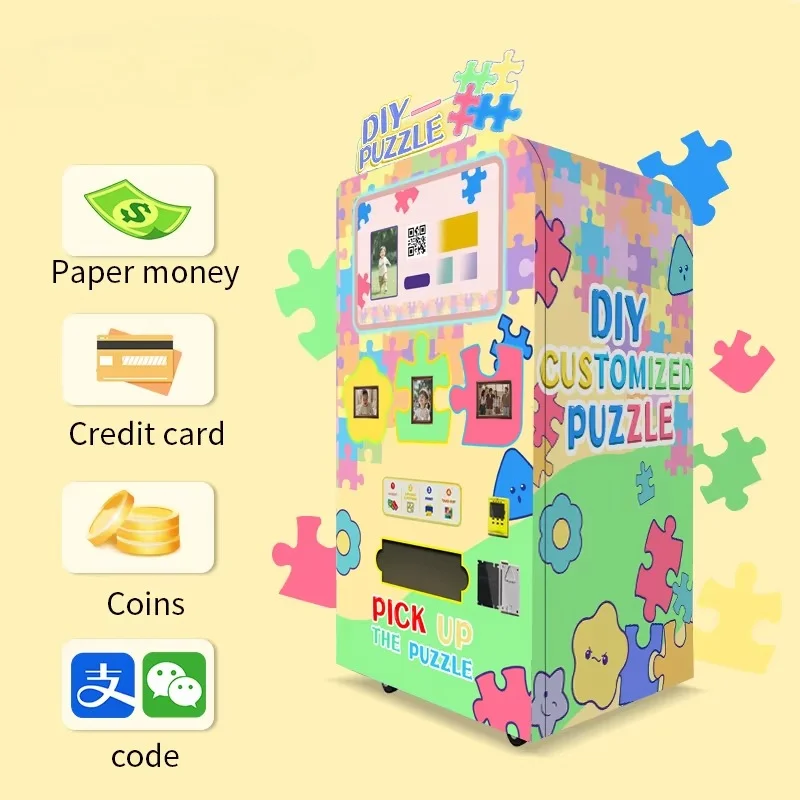 New Fully Automatic Photobooth Colorful Puzzle Self-Service Vending Photo Booth Machine