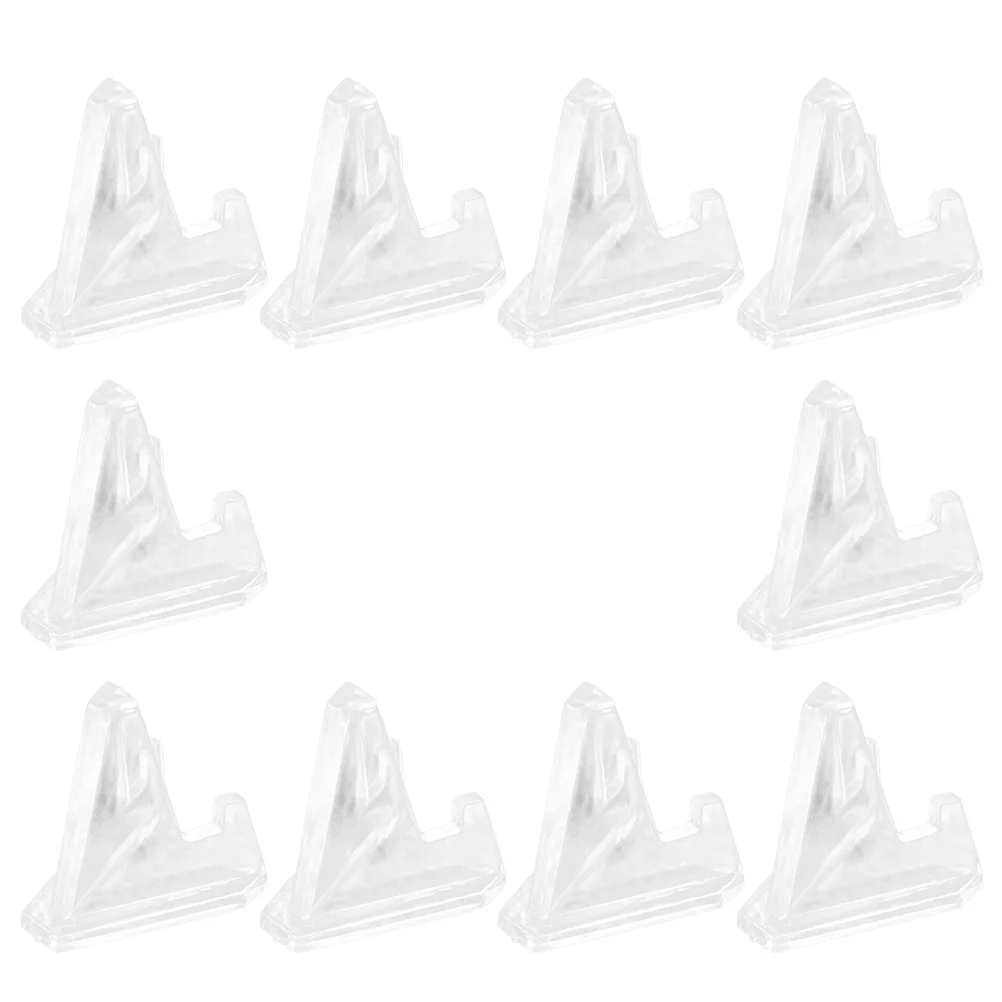 

10 Pcs Display Stand Badge Rack Mini Easel Racks Storage Holders Plate Coin Triangle Stands Pallet