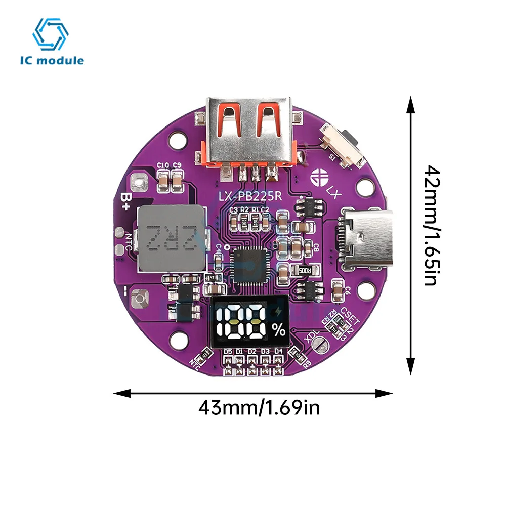 22.5W power bank bidirectional fast charging mobile power module circuit board PD/QC fast charging