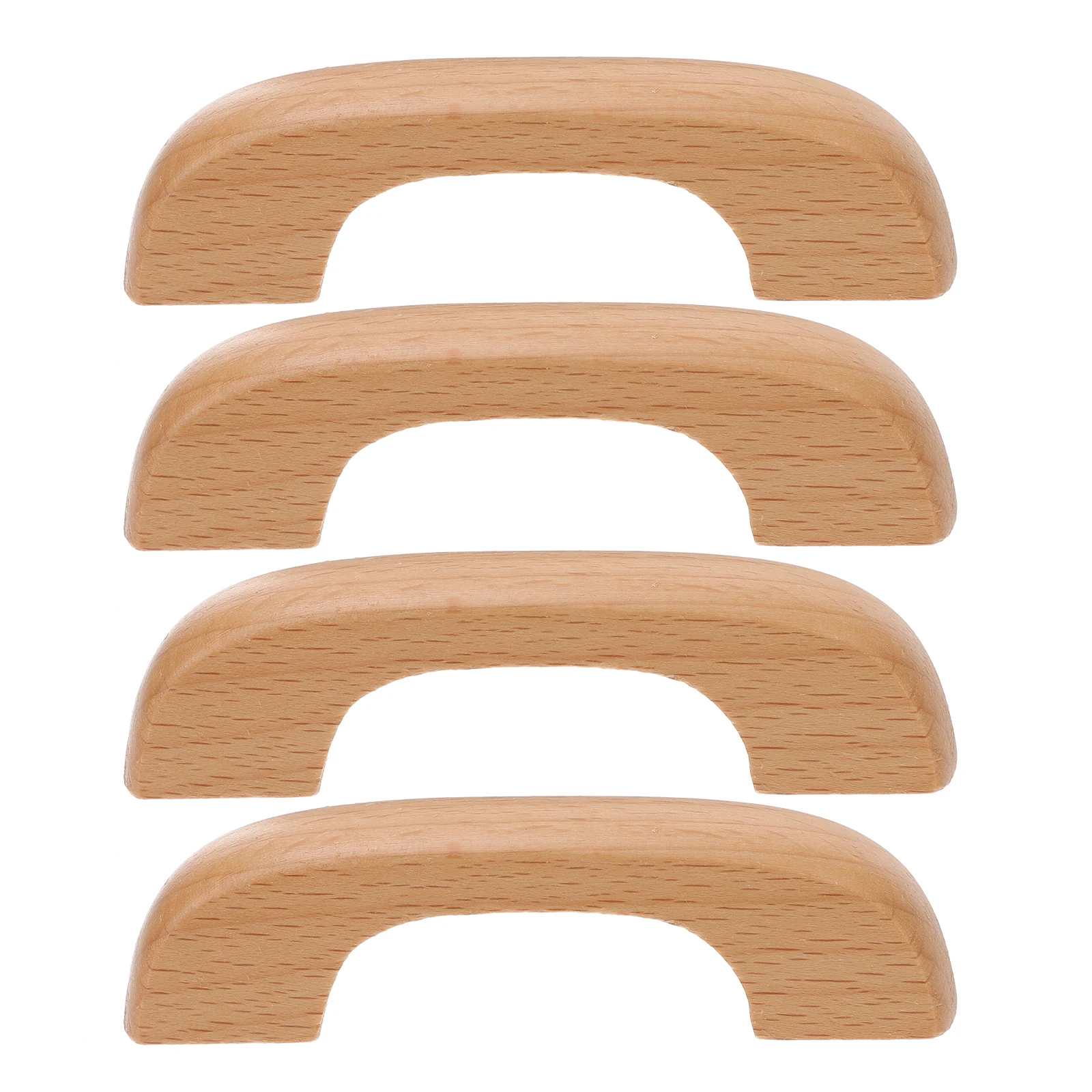 

4pcs Solid Wood Cabinet Door Handle Sturdy Beech Drawer Pulls Durable Kitchen Wardrobe Closet Cupboard Furniture Hardware