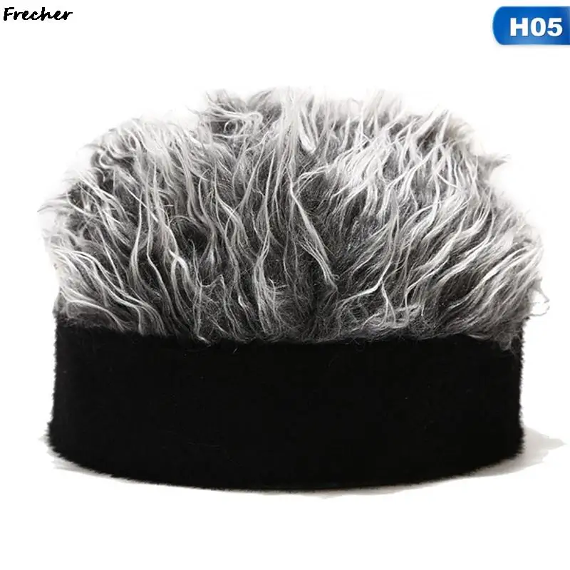 2022 Fashion Men Women Unisex Sunshade Golf Cap Beanie Outdoor Sports Fake Flair Hair Sun Visor Hat with Spiked Hairs Wig Peaked