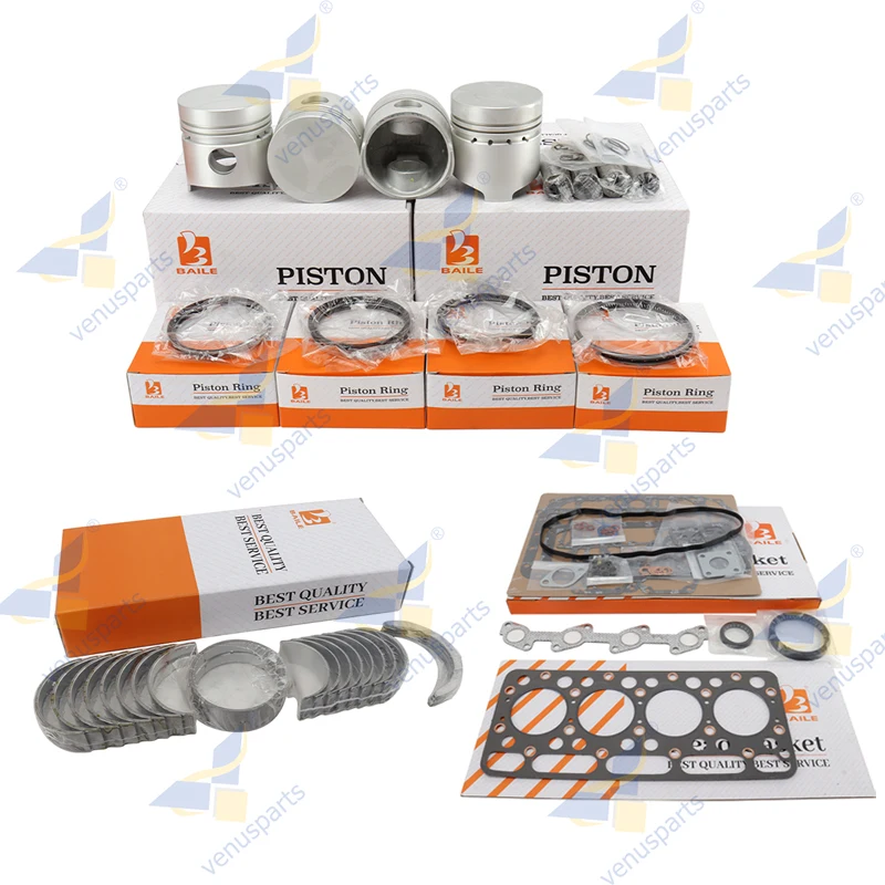 V1502 Overhaul Rebuild Kit  For Kubota Piston Rings Full Gasket Set Engine Parts 15221-21112 76*2.5HK+2+5mm