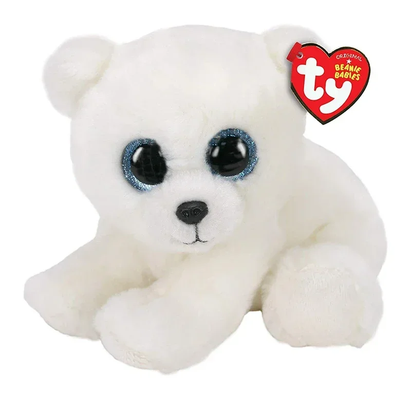 15CM Ty Big Eyes Beanie Plush Stuffed Animal Toy Cute Doll White Polar Bear Ari Children Christmas New Year Birthday Kids Gifts