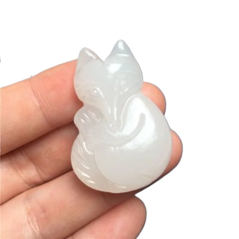 

Ожерелье в античном ретро-стиле для мужчин и женщин с подвеской в виде белой Нефритовой лисы