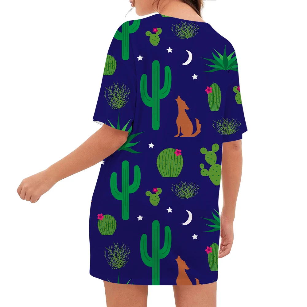 CLOOCL Women T-shirt Harajuku Desert Cactus Pattern 3D Printed Loose Casual Short Sleeve Crew Neck T Shirt Summer Fashion Tees