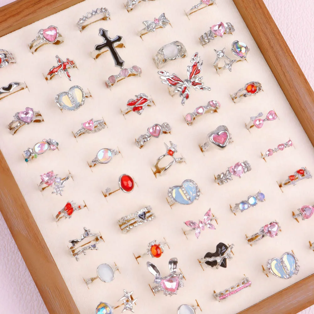 10/20/30 قطعة/الوحدة موضة الشرير القوطية خمر فراشة الجمجمة الصليب خواتم للنساء الرجال مزيج نمط أصابع الورك مجوهرات هدايا الحفلات #2