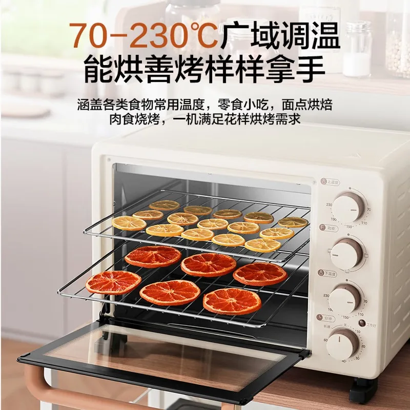Midea electric oven, 30L, for home use, with timer and continuous operation, independent upper and lower temperature control.