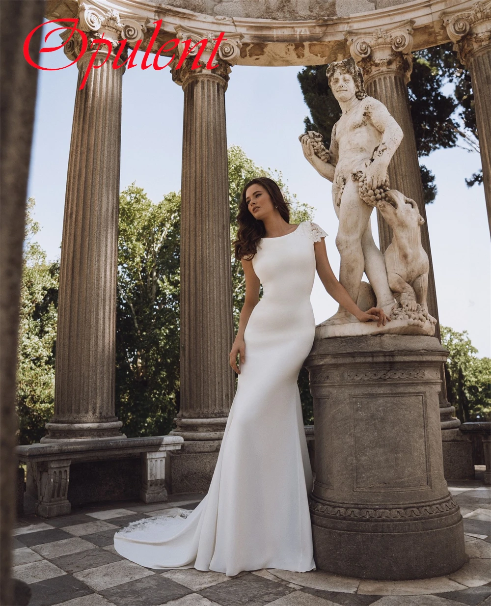 カスタマイズされたエレガントなホワイトジャージのウェディングドレス高品質スクープ半袖 Vestido デノビア気質マーメイドブライダルドレス
