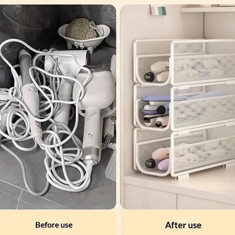 U Shaped Storage Organizer Stackable Hair Tool Rack for Curling Iron Straightener Bathroom Vanity Countertop Use
