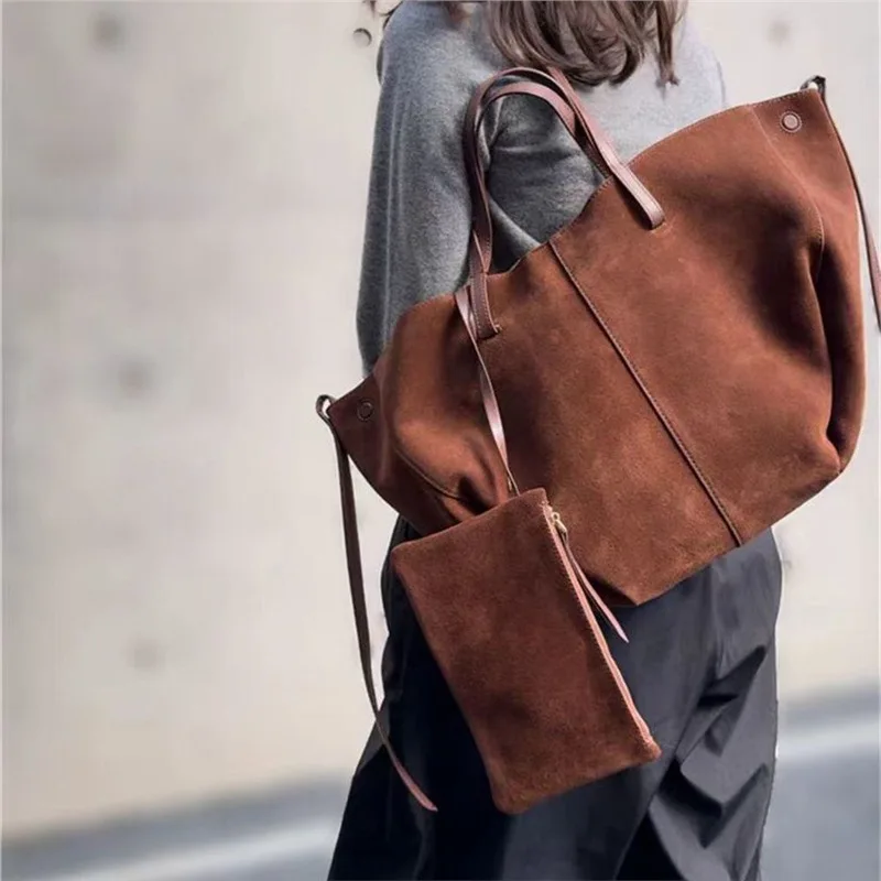 

Frosted Cowhide Wing Bag, Shoulder Tote Bag, Large Capacity Women's Handbag.For Women for Girl Gift