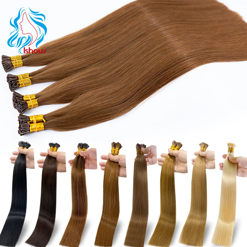 

Wholesale Virgin Real Brazilian Keratin Russian Pre Bonded Hair Extensions Double Drawn i Tip Human Hair Extension 50 Strands