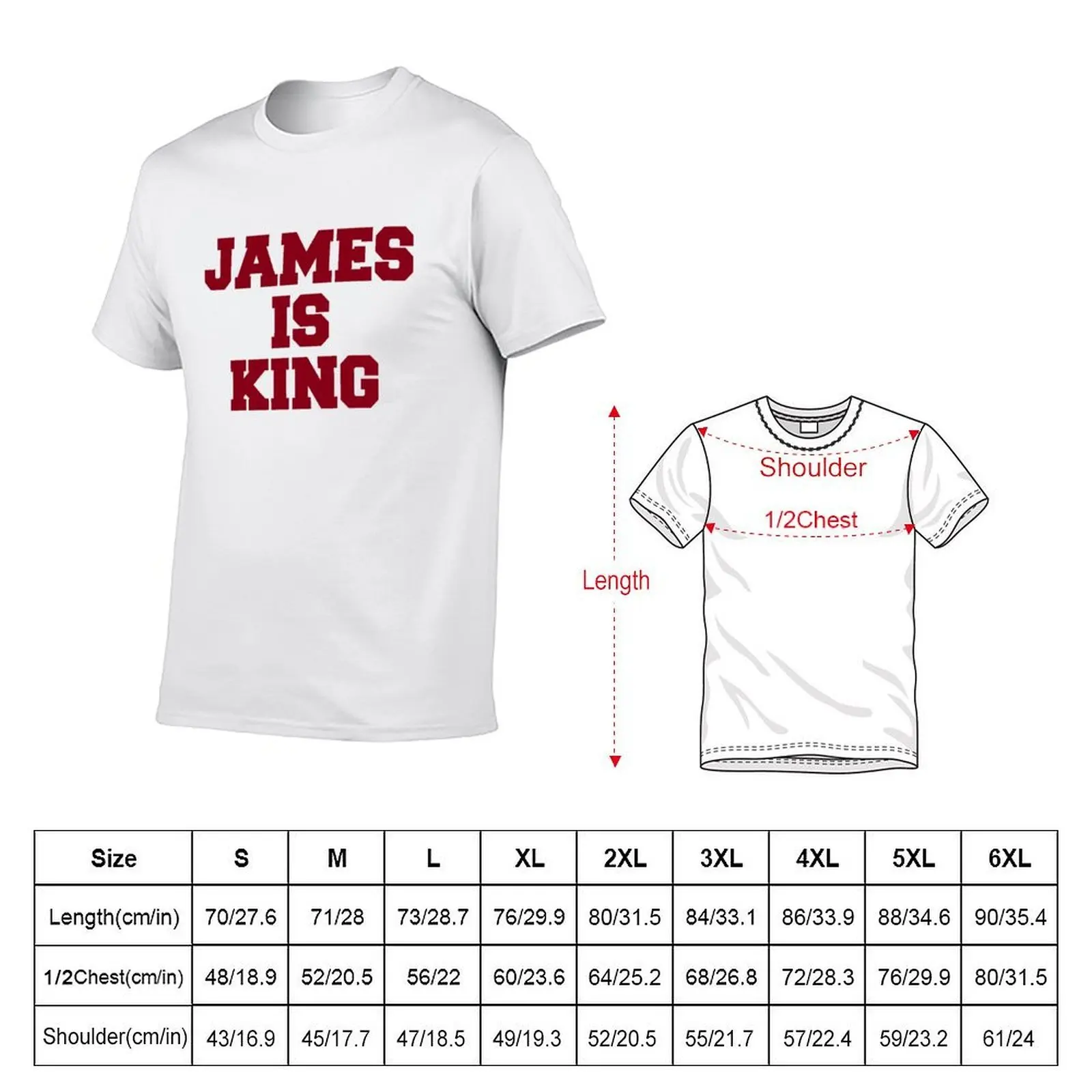 James is King T-Shirt mens graphic t shirts t shirts for man cotton soft T-Shirt