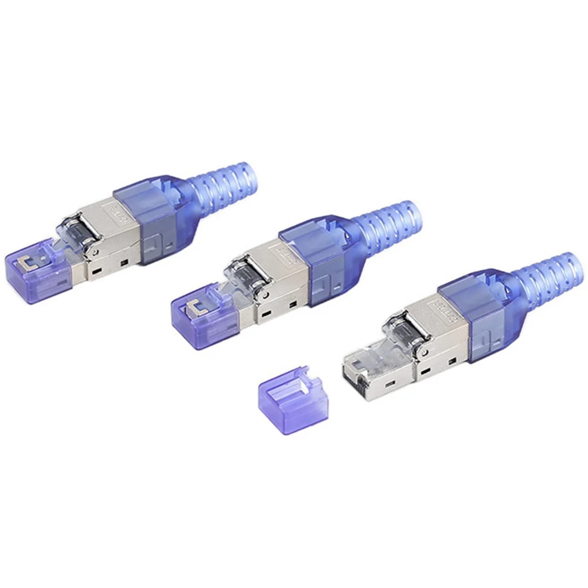 Yours 10 قطعة CAT7 RJ45 موصل التوصيل دون أداة العقص 23/24AWG سبائك الزنك محمية كابل الشبكة RJ45 التوصيل أ