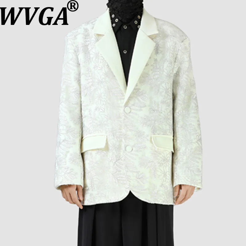 WVGA 2025 خريف جديد رجل المد ثلاثي الأبعاد التطريز العصرية المتضخم السترة المتخصصة شيك رداء غير رسمية جاكيتات Ins Y2K W14651