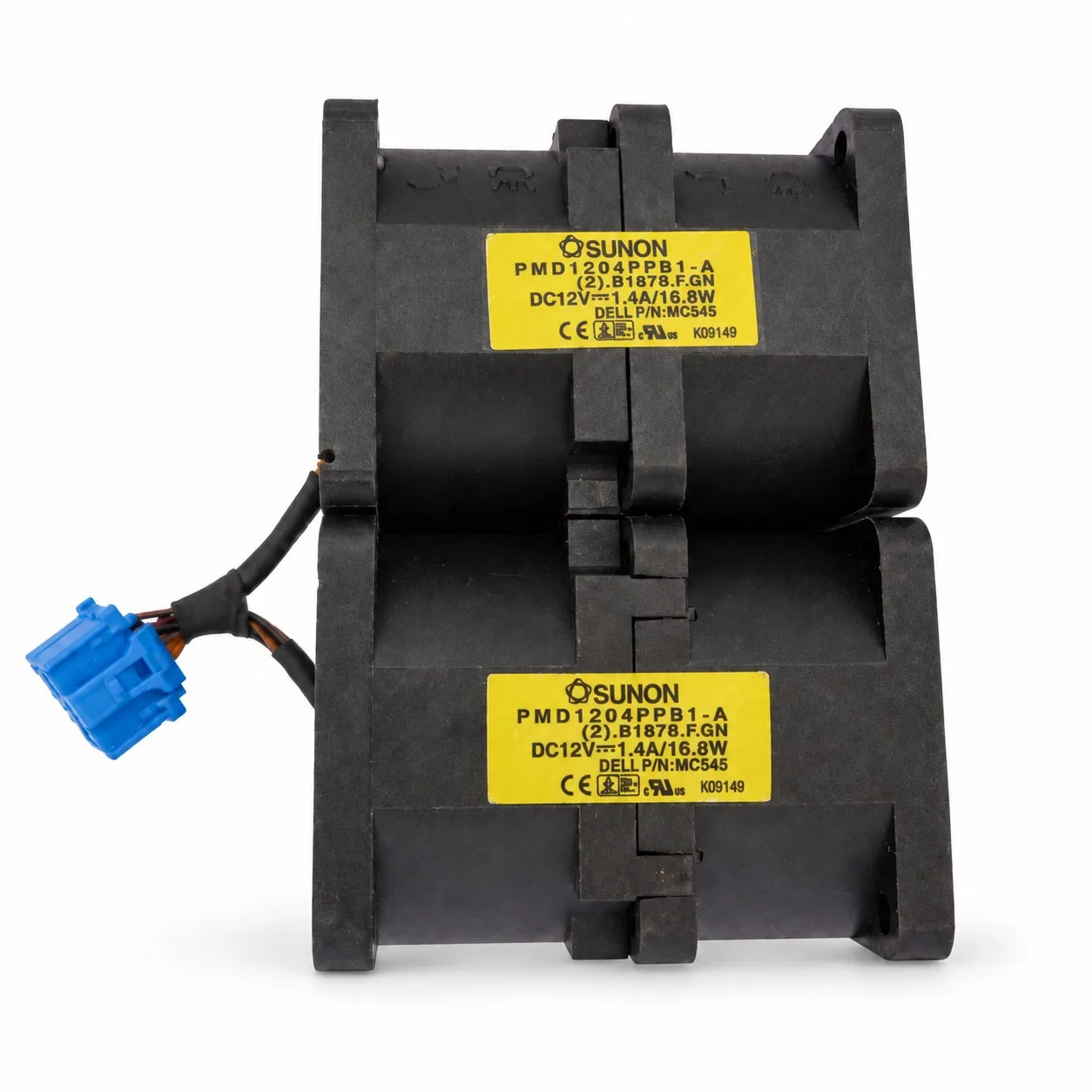 PMD1204PPB1-A Fan (2).B1878.F.GN Paired Assembly - Nameplate P/N MC545 for SUNON