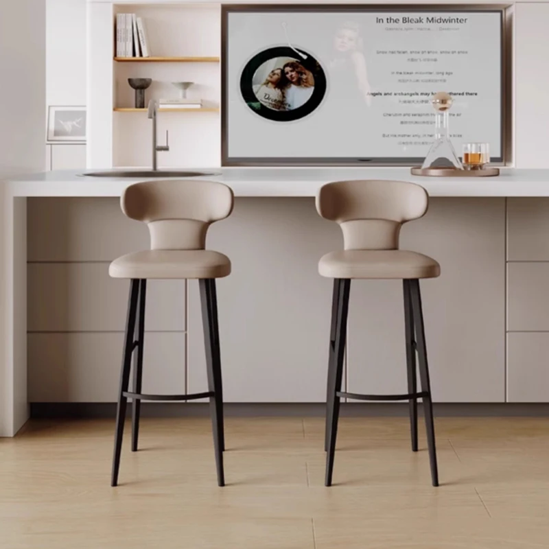 

Bedroom Living Room Bar Stools High Nordic Office Counter Bar Chairs Reception Desks Luxury Modern Barber Cadeira Home Furniture