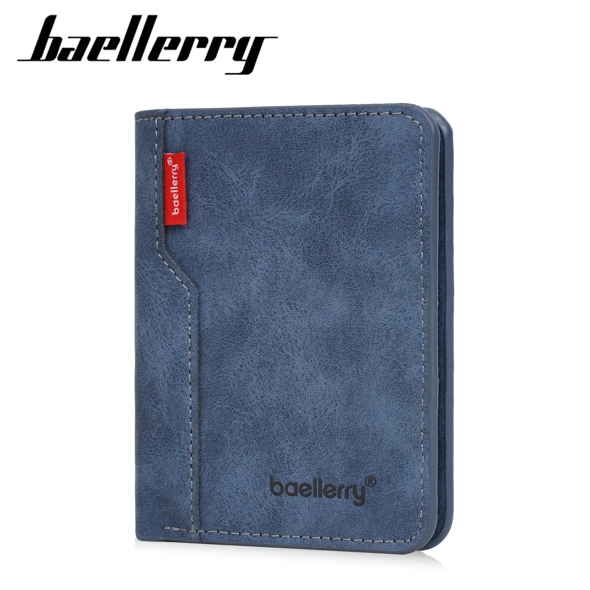 New Casual Two-fold Men's Wallet, Matte Pu Card Holder, Simple Vertical ID Card Case Small Money Clip For Men Simple Vertical