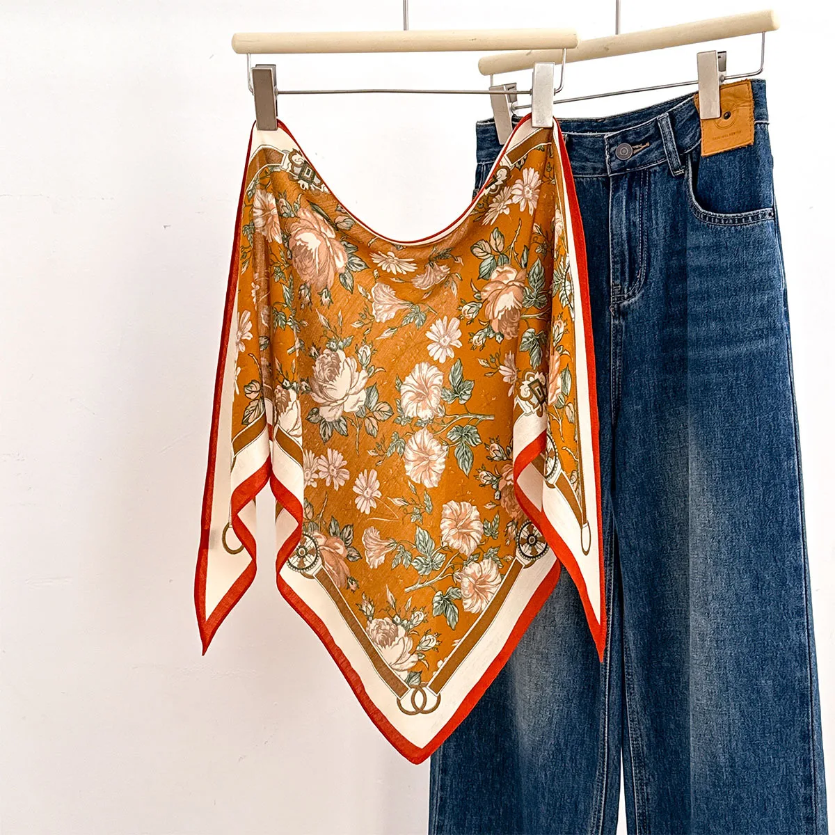 Soft Imitation Silk Floral Scarf