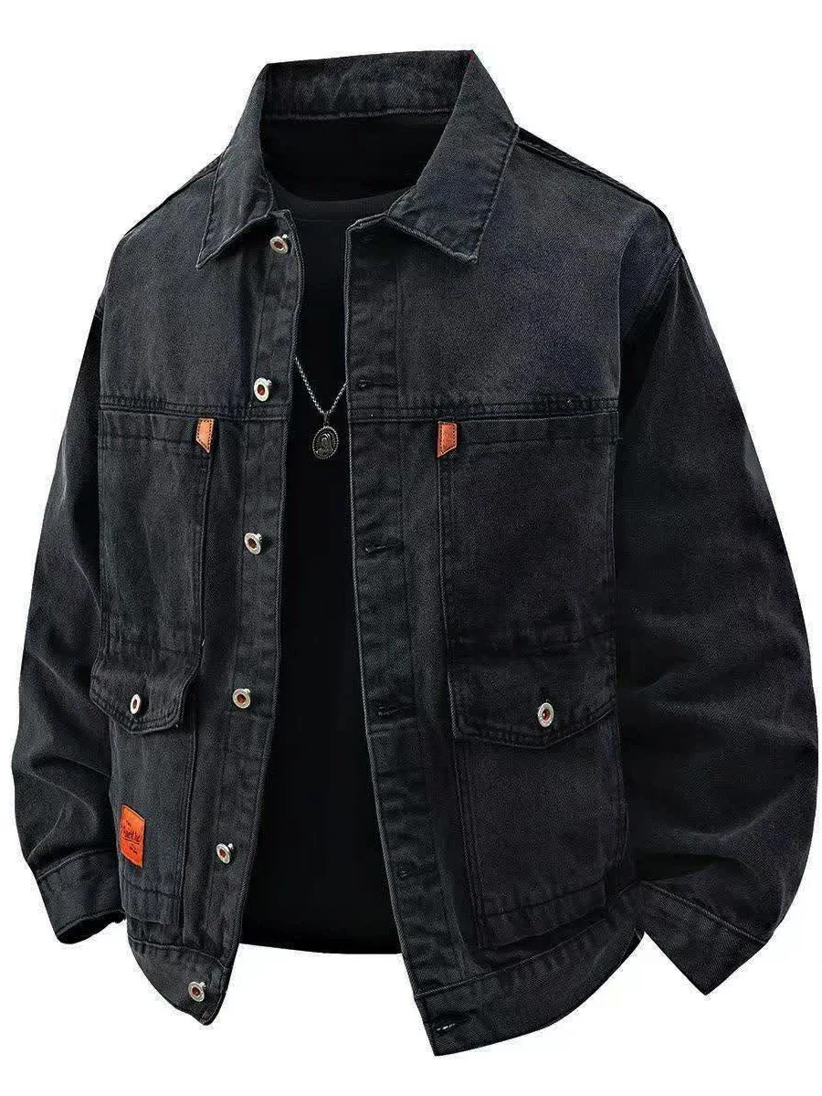 

Весенне-осенний новый мужской свободный джинсовый тюнер, прочная рабочая одежда большого размера, американский повседневный длинный све