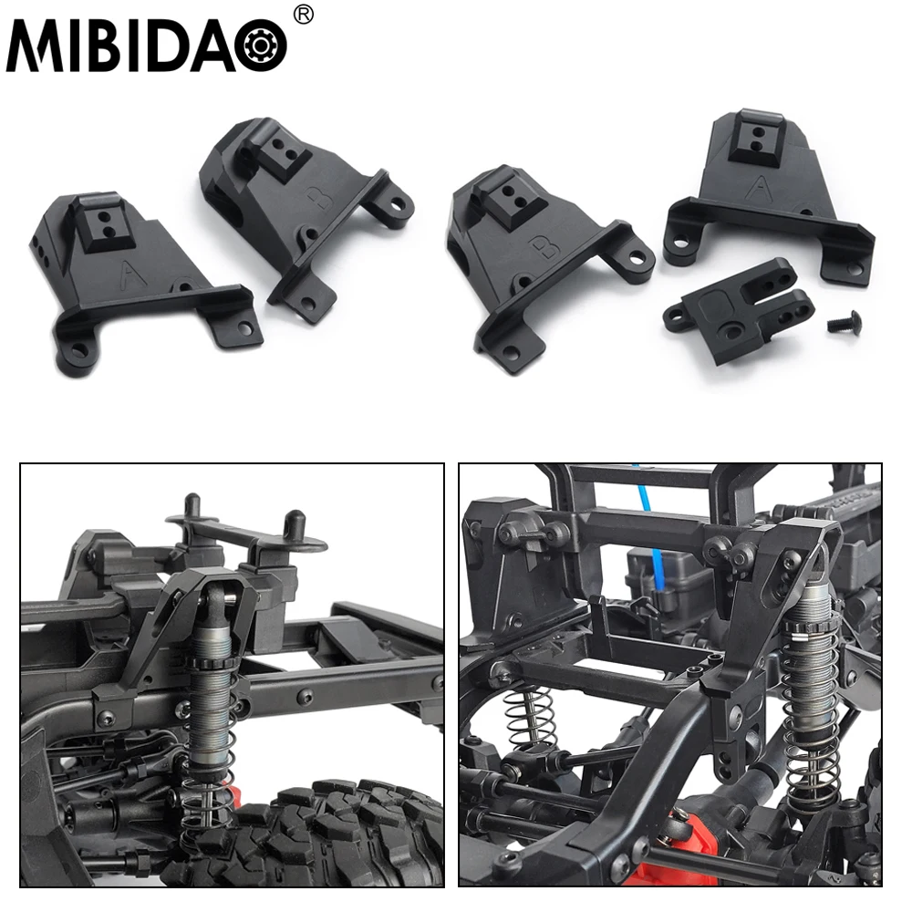 

MIBIDAO 4Pcs/lot Metal Front & Rear Shock Mount Damper Tower Hoops For 1/10 TRX-4 TRX4 RC Crawler Car Upgrade Parts