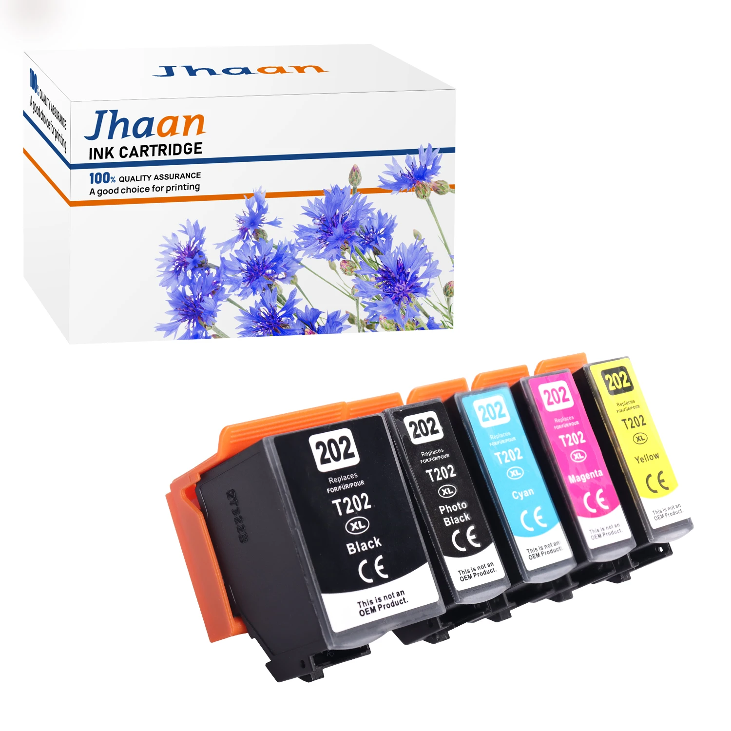 Jhaan 202XL Druckerpatronen Kompatibel mit 202 für XP-6100 XP-6000 XP-6105 Expression Premium XP-6005 (5er-Pack) – Detail 1