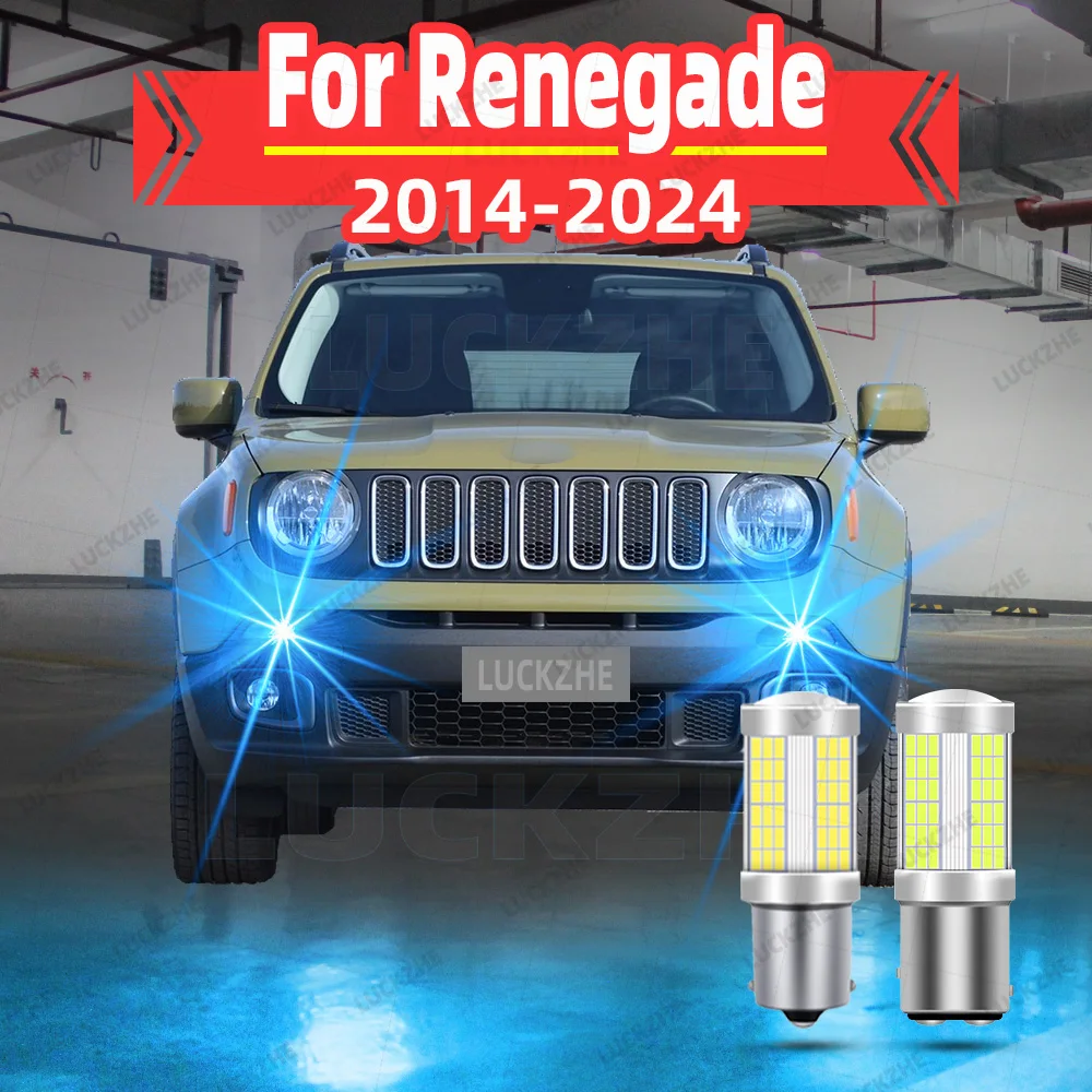 2pcs Car Led Daytime Running Light For Jeep Renegade Closed Off-Road Vehicle BU B1 2014-2017 2018 2019 2020 2021 2022 2023 2024