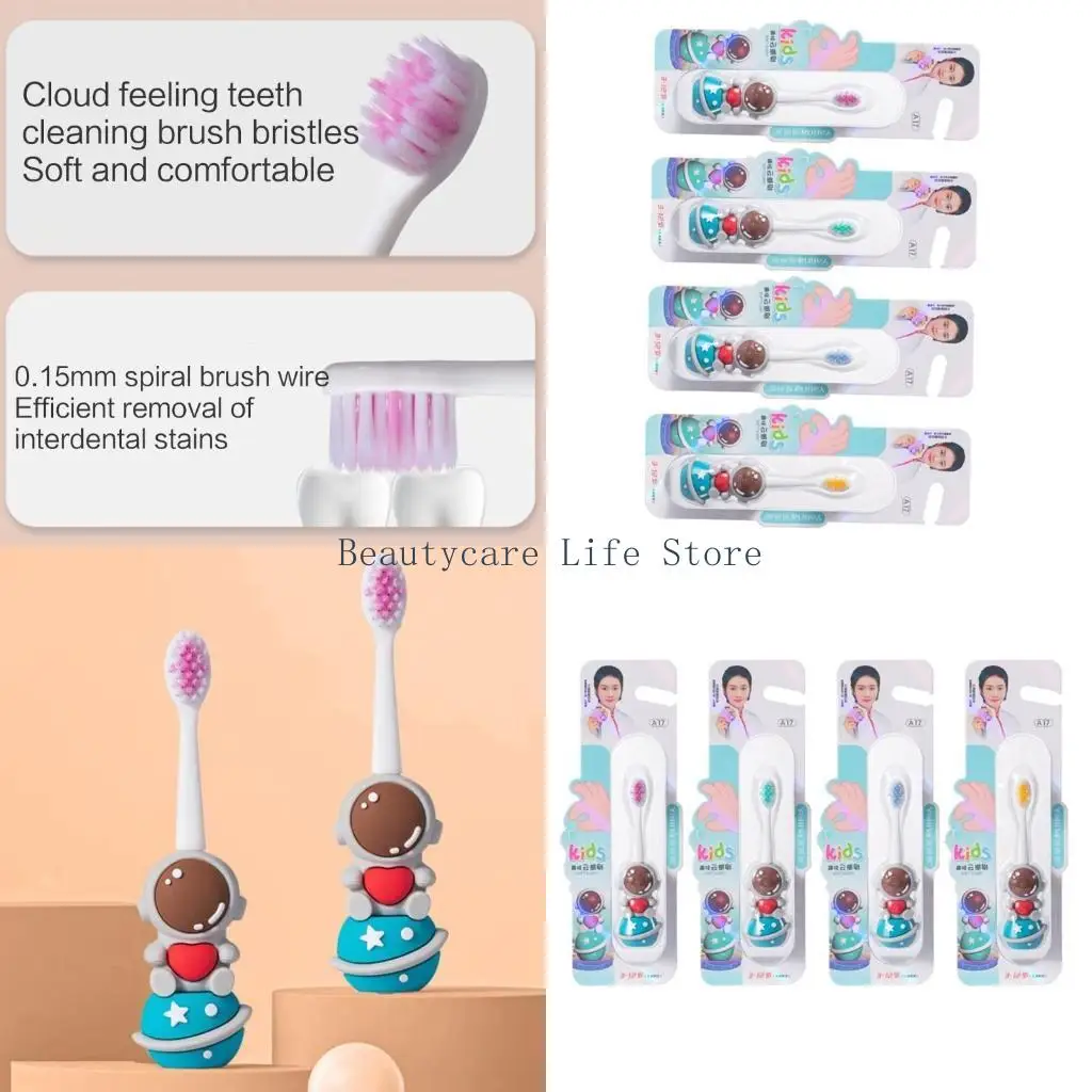652C Kids Toothbrush Fun Astronaut Designs Soft Bristles Toothbrush Bright Smiles and Healthy Teeth Children's Toothbrush