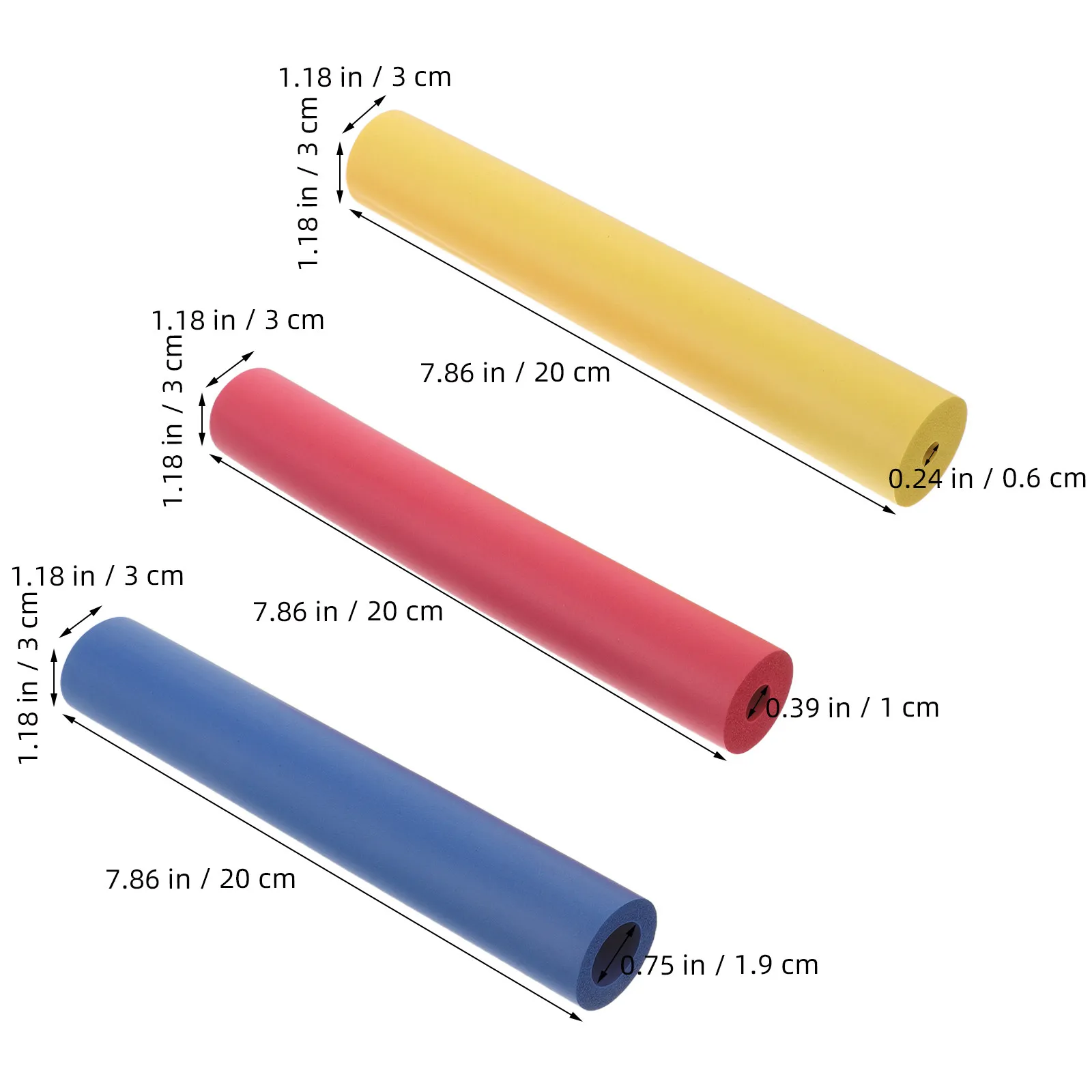 6Pcs Foam Grip Tubing for Utensils Adaptive Cushioned Non-Slip Handle Sleeves Elderly Disabled Rehabilitation Writing Eating