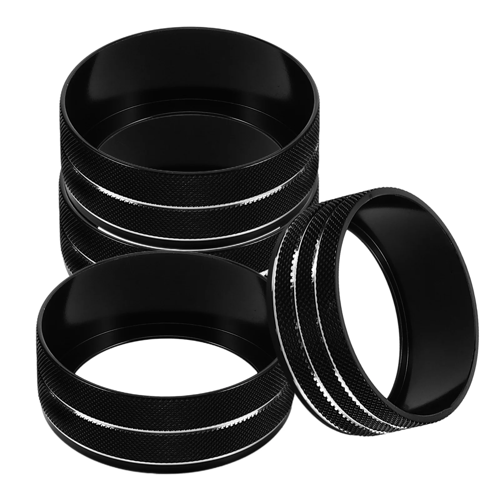 

4pcs Air Conditioner Switch Button Knob Cover Black Aluminum Alloy Car Interior Trim For Jlu 2018-2022 Durable Easy
