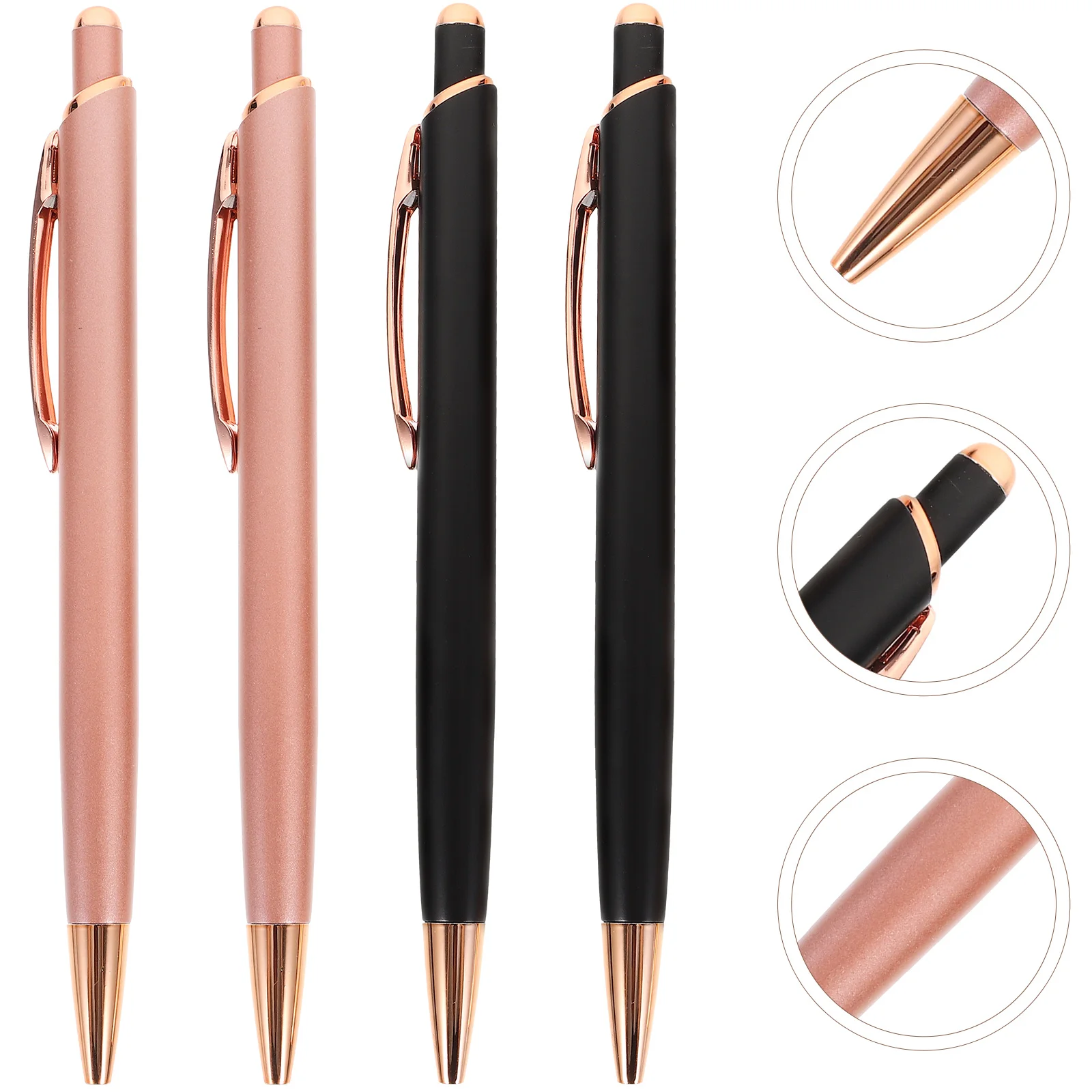 

4 Pcs Press The Ballpoint Pen Creative Pens Bulk Multifunction Type Metal Black Ink