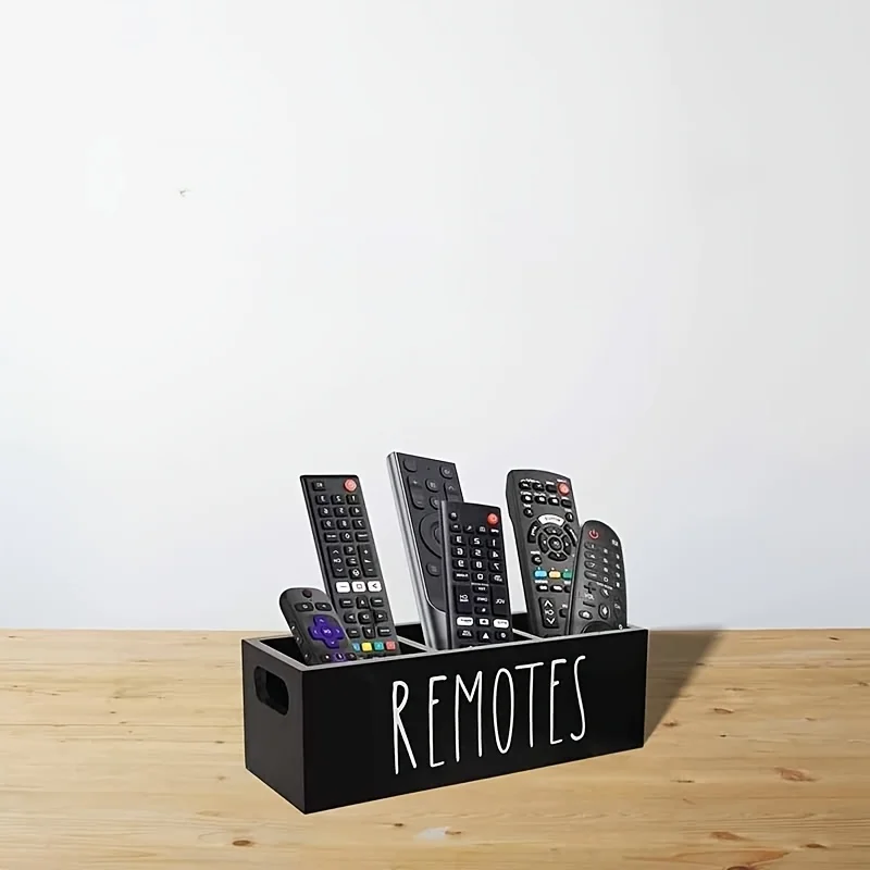 Remote Control Holder for Table Wooden TV Remote Holder Remote Box Storage Organizer Remote Caddy for Bedside Couch