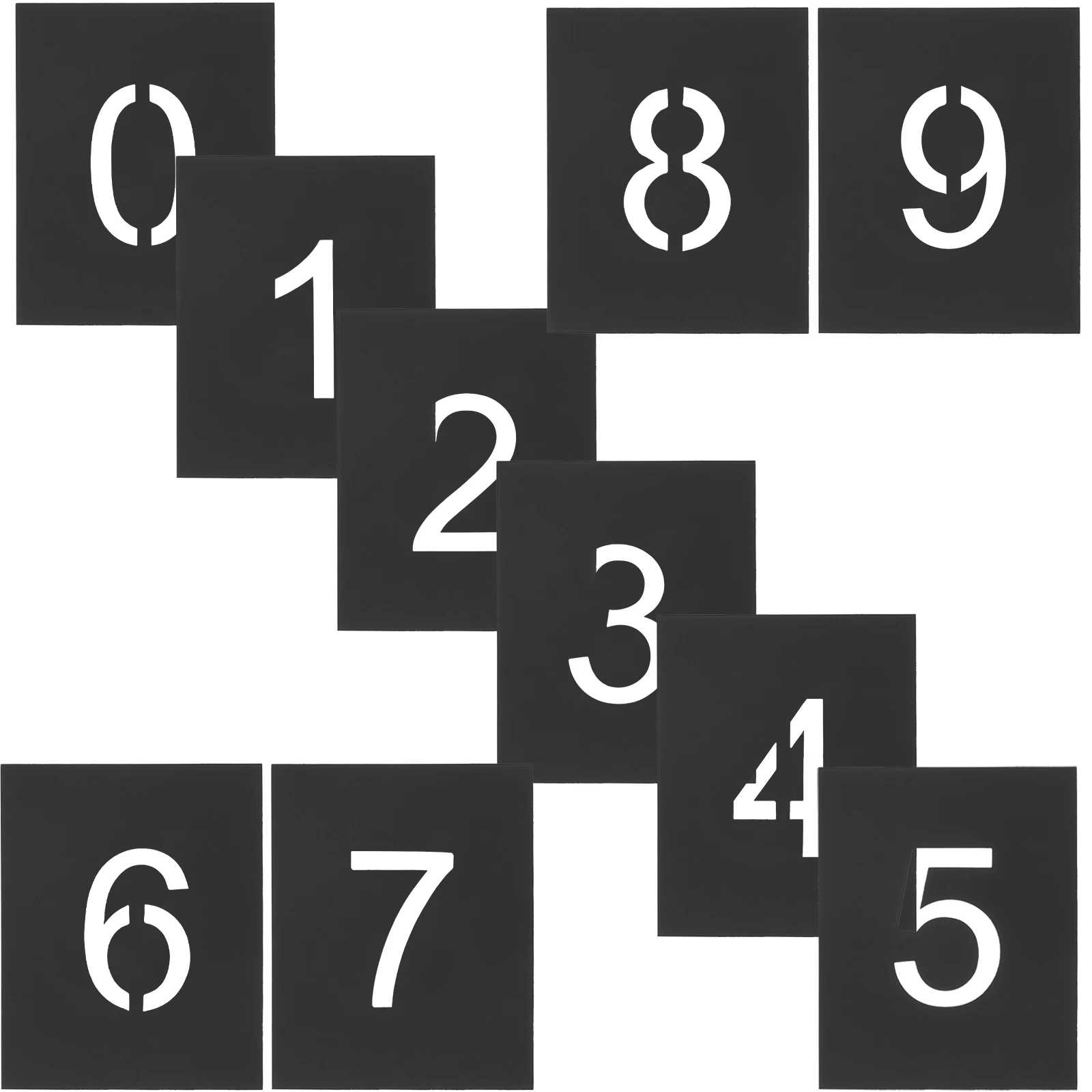 

10 Pcs Number Stencils 5cm PVC Hollow Digital Templates for Crafts Painting Wall Design Home Decoration Spraying
