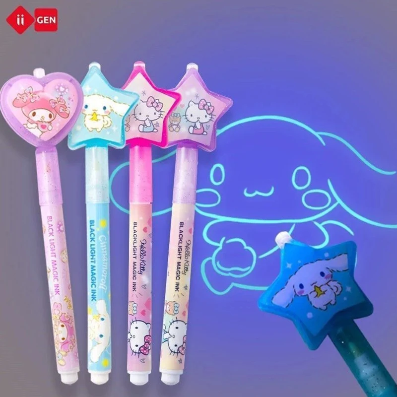 Sanrio Kawaii Cinnamoroll Hello Kitty Magics Invisible Pen Cute Cartoon Kuromi My Melody Highlighter Pen Children Toys for Girls