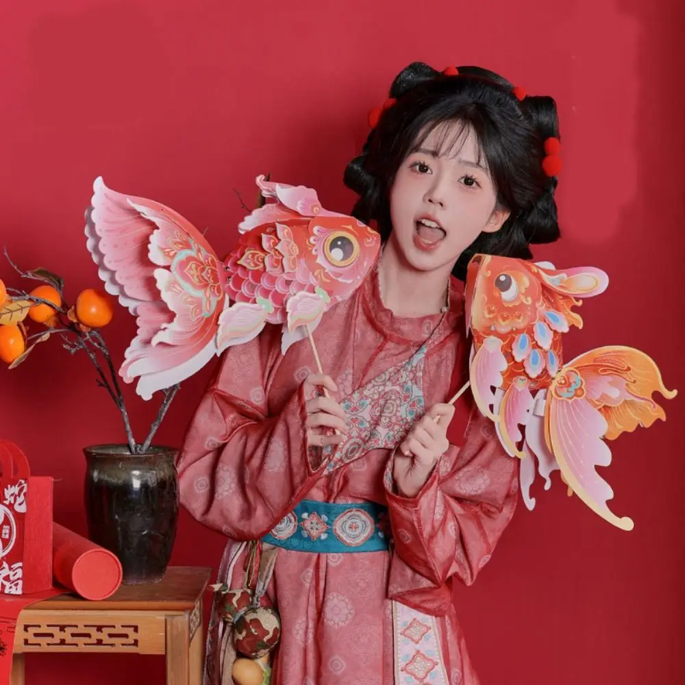 

3D Middle Autumn Festival Lantern Fish Rabbit Mid Autumn Lotus Lantern Luminous PP Ancient Style Handheld Lantern Decoration