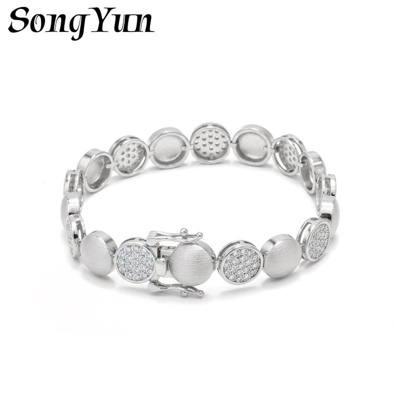 

SongYun Jewelry 925 Sterling Silver Bracelet Moissanite D Color VVS1 Luxury Zest 925 Sterling Silver Bangles Diamond Accessories